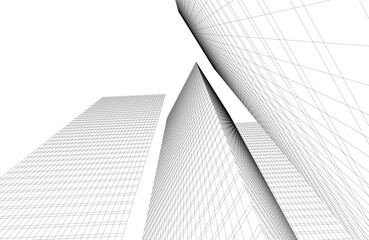 Canvas Print - architectural building. design 3d background