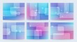 © kzzoriy - Abstract geometric shapes with translucent overlays in a gradient of blue and pink