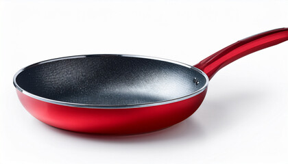 Red Frying Pan Isolated On White Background