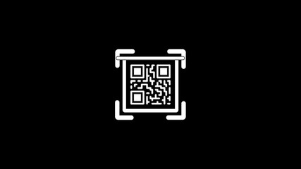 Scanning the QR code icon animation, QR code being scanning concept.