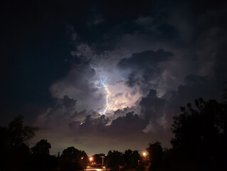 Wall Mural - lightning in the night