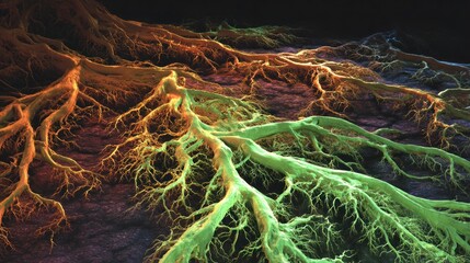 Colorful root system pattern