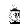 © Ipmawan - Cartoon coffee cup with sunglasses and walking