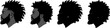 © Anomal - Set of Dreadlocks Hairstyles, Afro Hair and Beard. Black Men African American Profile Silhouettes and Side View Portraits. afroharren