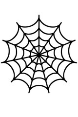 Isolated simple black spider web graphic illustration
