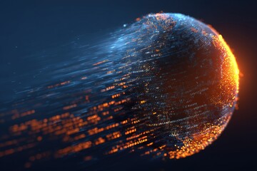 Wall Mural - digital globe with binary code and data flowing, representing global connectivity and digital transf