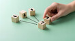 © Anita - Decision-making process visualized with wooden blocks and arrows, strategic planning concept