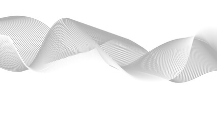 Wall Mural - abstract modern stylized black and grey white curve wave line smooth, stripe white background. use f