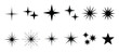 ©  MVectors - Collection of Black Star Shapes, Set of Sparkle Designs, Twinkle Icons, Decoration Elements