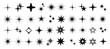 ©  MVectors - Set of Unique Sparkles and Stars Vector Icons Black and White Starburst Shapes