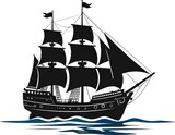 Silhouette of a sailing ship