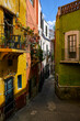 Guanajuato, Mexico - February 14, 2025: Views of a street in the historic center of Guanajuato, Mexico.