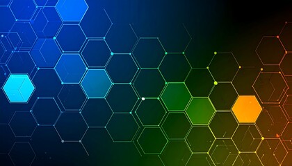 Abstract hexagons in vibrant colors