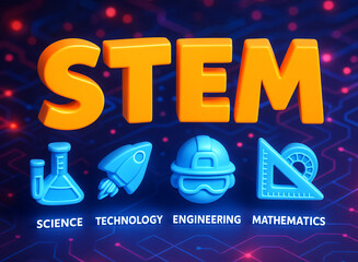 STEM Science Technology Engineering, Mathematics education concept, Generative ai