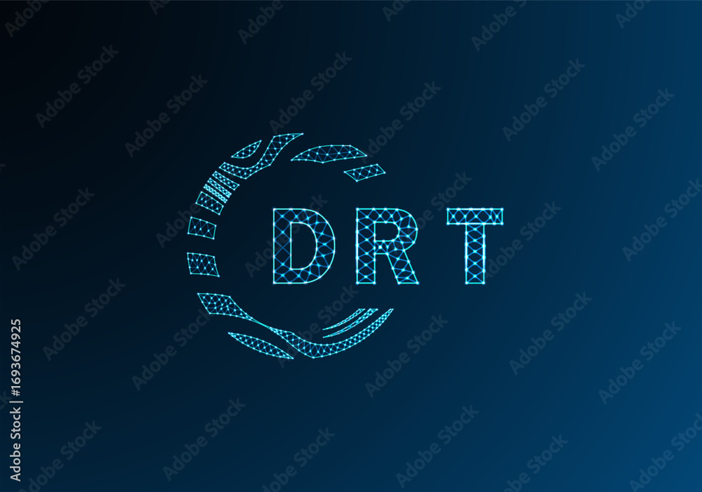 DRT low poly letter logo vector design. DRT lower poly logo design. DRT ...