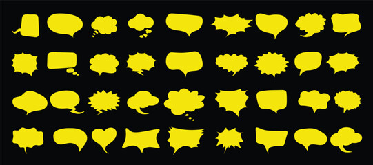 Line frame text speech bubble set. Line balloon frame design talk speech bubble frame. Comic japan style design conversation text dialog balloon, simple doodle thinking cloud. Vector illustration