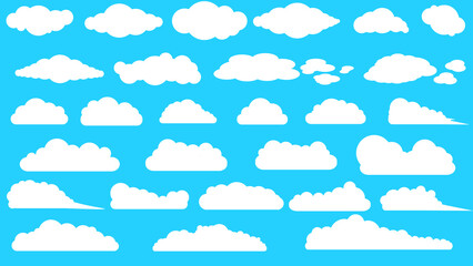 Wall Mural - vector illustration of clouds, vector illustration of a set of icons of clouds, cloud