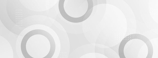 Abstract Geometric Circles Seamless Pattern Background in White and Grey Tones