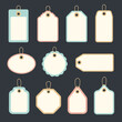 © Monika - A collection of blank price tags and labels for product display and retail purposes