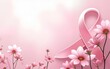 © wang - Breast cancer october awareness month pink ribbon and spring poster background,vector illustration. High quality
