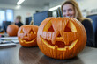 © Tetiana - Fun office halloween corporate party scene generative AI