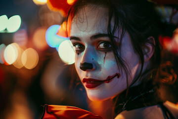 Wall Mural - AI generated image of a mysterious character in spooky halloween night