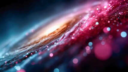 Wall Mural - Stunning view of a spiral galaxy with glowing pink and blue cosmic dust and stars