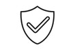 © Susanne - Shield with check mark icon. Security, privacy, and data protection concept. Verified guarantee symbol. Approved, protected, certified, and secure sign. Thin line vector.