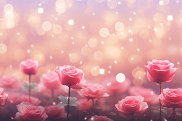 Wall Mural - red rose bokeh effect background backgrounds outdoors blossom.