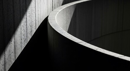 Abstract architecture with curved concrete structure