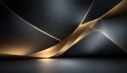 Wall Mural - elegant dark golden pattern, luxurious three-dimensional design with dramatic accents for art