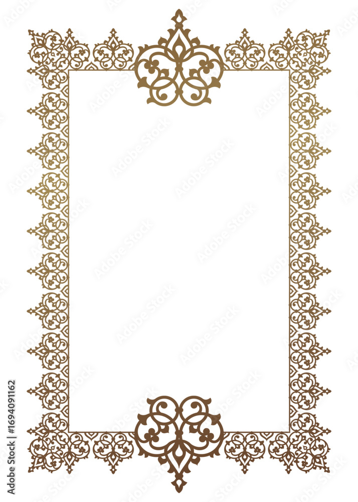 This frame is designed in gold pallete an Arabic style, perfect for use ...