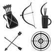© ADOBE - Archery equipment icons bow arrow quiver target vector