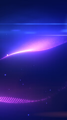 Wall Mural - soft purple and blue abstract wave with floating particles on a dark digital background