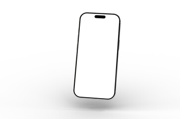 High-quality photo of a modern smartphone with a blank screen, perfect for app presentations or website mockups. Clean and minimalist design.