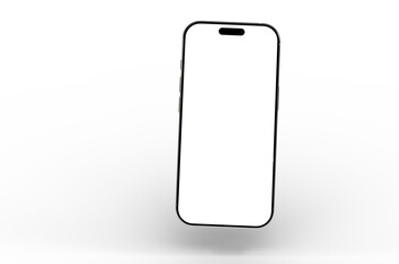 High-quality stock photo of a modern smartphone with a blank screen, perfect for app presentations or website mockups. Clean, minimalist design.