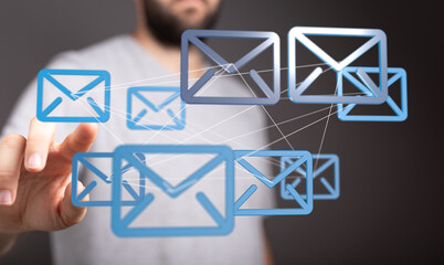 Seamless email communication.  Global network concept. Digital technology.