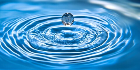 Wall Mural - mesmerizing water ripple artistry concentric circles and tranquil reflections on liquid canvas
