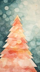 Canvas Print - christmas abstract shape tree.