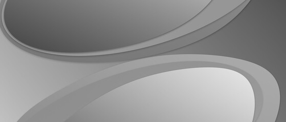 Canvas Print - grainy metallic silver gradient grey abstract geometrical divided curve monochrome background with b