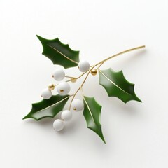 Wall Mural - white holly illustration decoration festive.