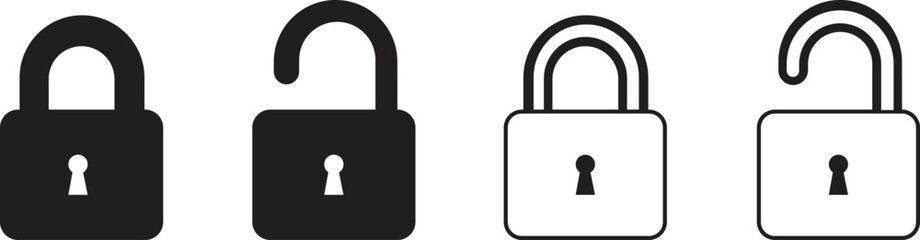 Lock Icon set. Security and authorized access concept. Data protection, restricted access, authorization, privacy. vector illustration lock security privacy protection access safety secure system.