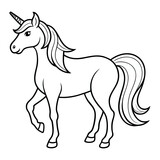 unicorn ,illustration outline isolated on white background