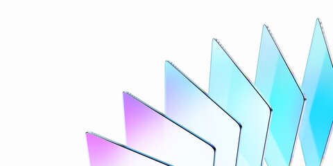 Wall Mural - Abstract background design, composition with glass shapes, 3d render