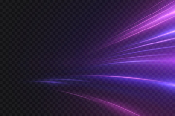 Wall Mural - violet light lines with bright glow and dynamic acceleration effect. energy speed stripes for gaming