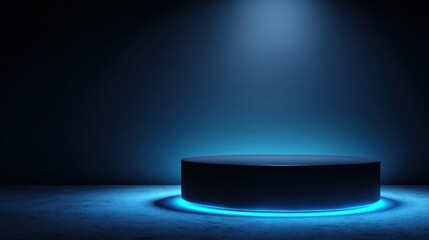 Wall Mural - stunning photo of background podium 3d light neon blue platform stage product abstract. scene backgr