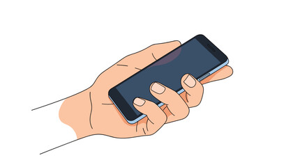 Close-up of a hand holding a modern smartphone for usage