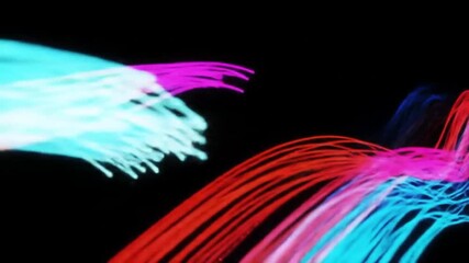 Wall Mural - Abstract colorful light trails on black background for creative designs