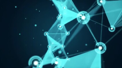 Wall Mural - Abstract digital network of connected dots and lines on a dark background