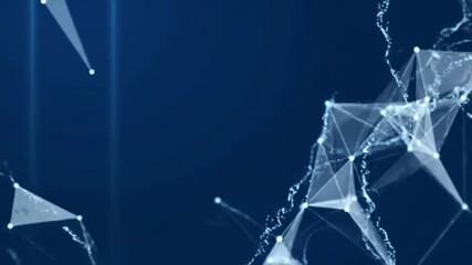 Abstract digital network of connected points with blue background